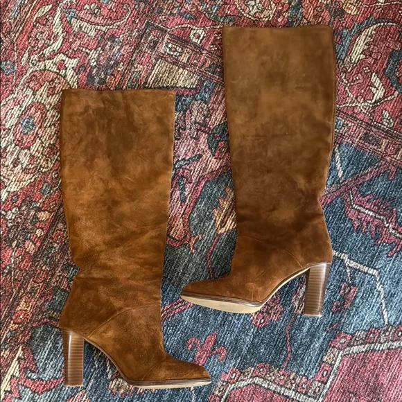 Sezane Brown Suede Knee-High Boots - Abby Boot - Picture 2 of 7